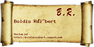 Boldis Róbert névjegykártya